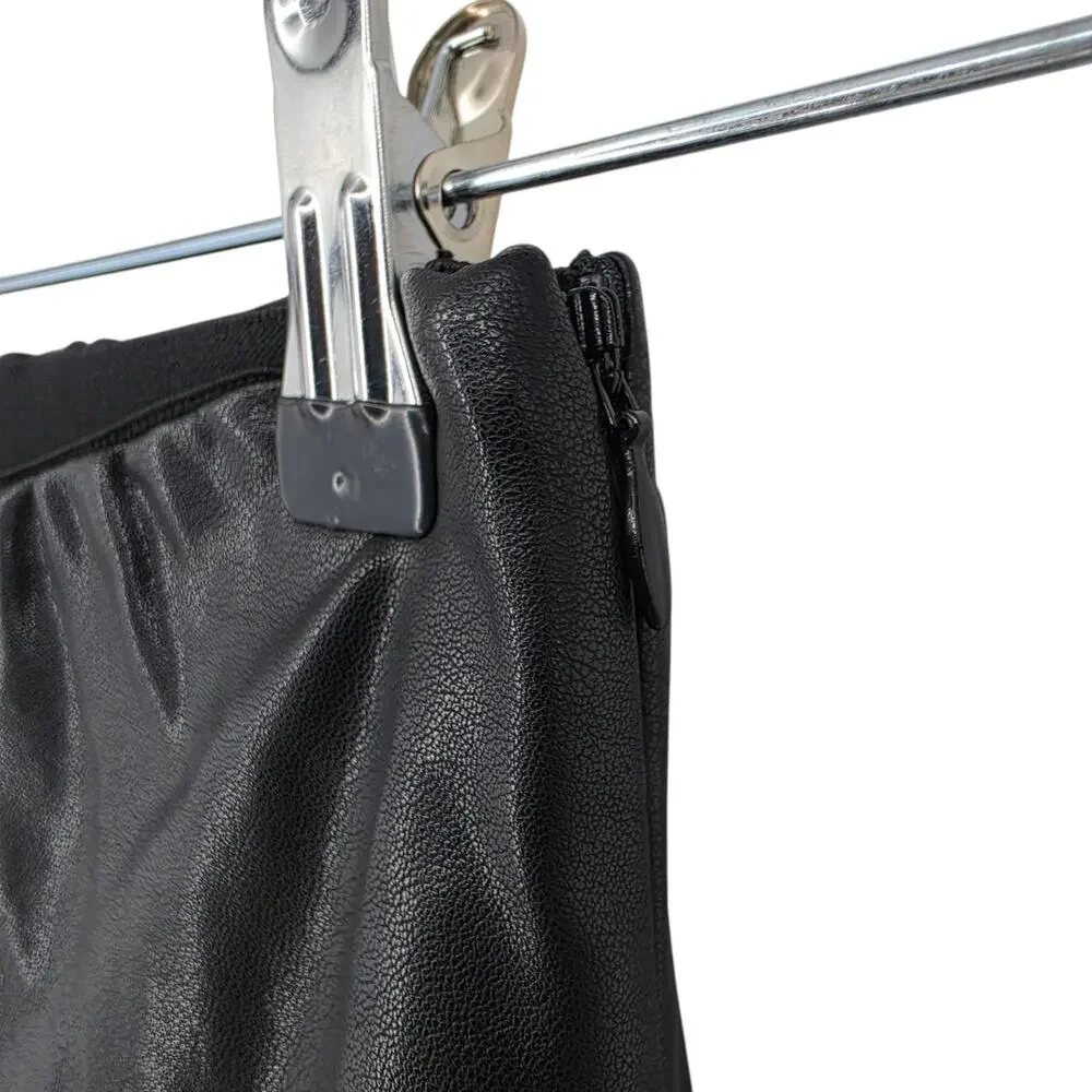 Tuckernuck Black Ashford Faux Leather Elastic Cropped Kick Flare Pants Size XS